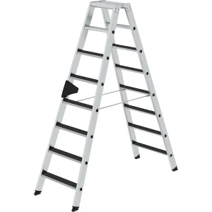 MUNK Stufen-Stehleiter CLIP-STEP, beidseitig begehbar, rutschhemmend R13, 2 x 8 Stufen