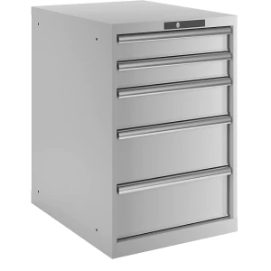 LISTA Schubladenschrank, 5 Schubladen, BxTxH 564 x 724 x 850 mm, lichtgrau