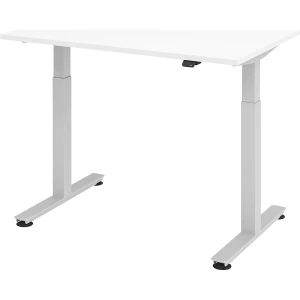 kaiserkraft Secretária, regulável eletricamente em altura, reto, LxP 1200 x 800 mm, branco/cinza alumínio, Secretária, regulável eletricamente em