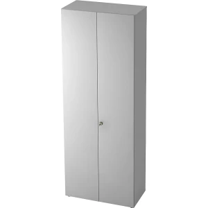 eurokraft pro Garderobenschrank, 2 Fachböden, 1 Kleiderstange, lichtgrau / lichtgrau
