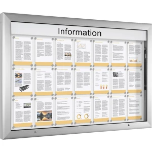 Schaukasten für Innen- und Außenbereich, Querformat, Übergröße, BxH 1600 x 1025 mm, Türöffnung 90° nach oben, Rückwandfarbe Reinweiß kaiserkraft
