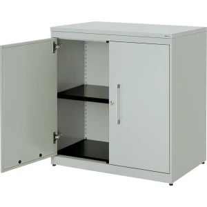 mauser Flügeltürenschrank, HxB 830 x 800 mm, Kunststoffplatte, 1 Fachboden, lichtgrau / lichtgrau / lichtgrau