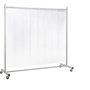 Schutzwand, mobil, mit Lamellenvorhang, transparent, BxH 2100 x 2100 mm, 1-teilig kaiserkraft