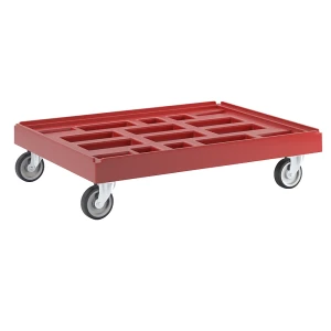 kaiserkraft Rodado de transporte, CxL 814 x 612 mm, em PEAD, vermelho fogo, Rodado de transporte, CxL 814 x 612 mm, em PEAD, vermelho fogo. Drenos