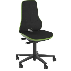 bimos NEON Arbeitsdrehstuhl, Rollen, Permanentkontakt, Stoff, Flexband grün