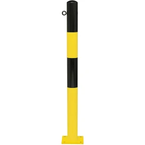 Moravia Sperrpfosten Morion, zum Aufdübeln, Ø 76 mm, schwarz-gelb lackiert, 1 Öse