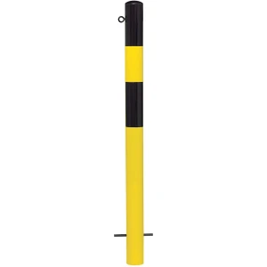 Moravia Sperrpfosten Morion, zum Einbetonieren, Ø 90 mm, schwarz-gelb lackiert, 1 Öse