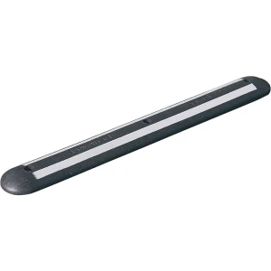 Moravia Trennbalken aus Recycling-Gummi, weiß reflektierend, LxBxH 1200 x 150 x 45 mm, schwarz