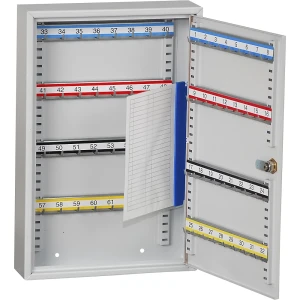 kaiserkraft Armário para chaves, 64 ganchos, AxLxP 450 x 300 x 80 mm, cinzento claro, Armário para chaves, 64 ganchos, AxLxP 450 x 300 x 80 mm,