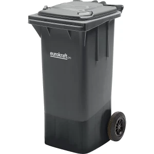 eurokraft pro Mülltonne aus Kunststoff DIN EN 840, Volumen 120 l, BxHxT 505 x 1005 x 555 mm, anthrazit