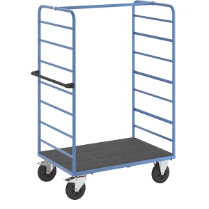 eurokraft pro Etagenwagen, 2 Seitenwände, Ladefläche 1175 x 800 mm, 1 Etage, Vollgummi