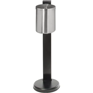 kaiserkraft Cinzeiro de segurança com pé, 5,5 l, Ø 180, aço inoxidável, Cinzeiro de segurança com pé, 5,5 l, Ø 180, aço inoxidável. Tampa em forma de