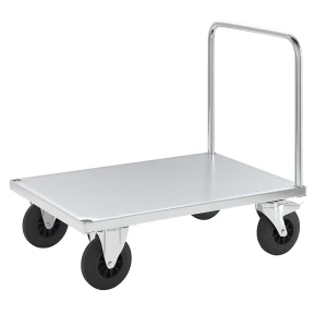 Kongamek Plattformwagen Tragfähigkeit 500 kg, mit 1 Schiebebügel, LxBxH 1000 x 700 x 900 mm, mit Feststeller