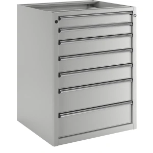 ANKE Schubladenschrank ohne Platte, Breite 760 mm, Schubladentraglast 200 kg, 7 Schubladen, Front lichtgrau