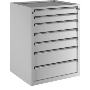 ANKE Schubladenschrank, BxT 760 x 675 mm, Schubladentraglast 100 kg, 7 Schubladen, Höhe 980 mm, Front lichtgrau
