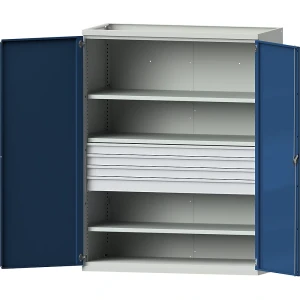 ANKE Schwerlastschrank JUMBO mit 3 Fachböden, 4 Schubladen à 3 x 90, 1 x 120 mm, HxBxT 1950 x 1484 x 690 mm
