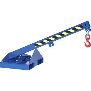 kaiserkraft Braço de carga com gancho de carga rotativo, azul genciana RAL 5010, inclinação 25°, capacidade de carga 1000 kg, Braço de carga com