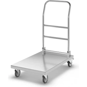 Kongamek Edelstahl-Plattformwagen, Tragfähigkeit 100 kg, LxBxH 880 x 500 x 940 mm