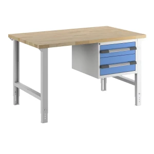 eurokraft pro Werkbank, Baukastensystem Serie 7000, 2 Schubladen, BxT 1500 x 900 mm