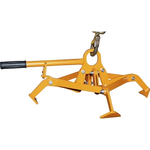 eurokraft pro Fassgreifer mit 4-Punkt-Spannsystem, für 120-l-Kunststoff-Deckelfässer, orange