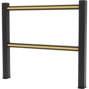 Boplan Schutzgeländer Flex Impact® HD Light, schwarze Pfosten - schwarz/gelb gestreift, Breite 1250 mm