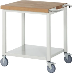 eurokraft pro Fahrbare Werkbank Serie 8000, Gestellbauweise, 1 Ablageboden, BxT 750 x 700 mm