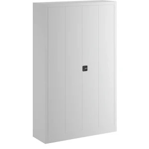 Pavoy Falttürenschrank, Höhe 1950 mm, Breite 1200 mm, Tiefe 400 mm, grau