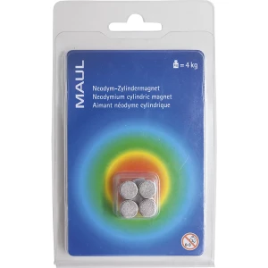 MAUL Zylindermagnet, Ø 10 mm, VE 16 Stk, Haftkraft 4 kg