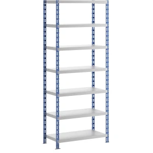 eurokraft basic Universal-Steckregal, stabil, Stahlblechböden, HxBxT 2522 x 1050 x 500 mm, Grundregal