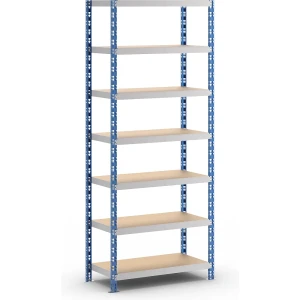 eurokraft basic Universal-Steckregal, stabil, Spanplattenböden, HxBxT 2522 x 1050 x 500 mm, Grundregal