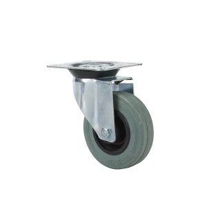 kaiserkraft Roda orientável, cinzento/preto, para carro de plataforma, Roda orientável, cinzento/preto, para carro de plataforma.