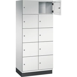 C+P 5er-Schließfachschrank Cambio, 2 Abteile, lichtgrau, Stahlblech-Tür, B 800 mm, 10 Fächer