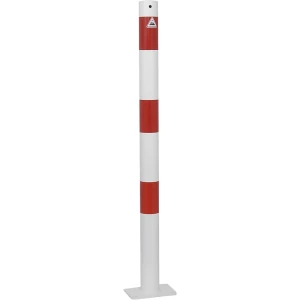 Schake Absperrpfosten, Ø 60 mm, weiß / rot, zum Aufdübeln, ohne Öse