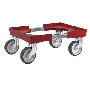kaiserkraft Chassi rolante profissional, híbrido, para formato Euro 400 x 300 mm, vermelho, Chassi rolante profissional, híbrido, para formato Euro
