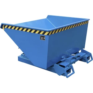eurokraft pro Kippbehälter automatisch, Volumen 0,9 m³, blau RAL 5012