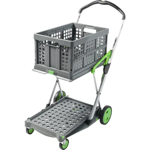 kaiserkraft Carro dobrável CLAX, com caixa rebatível de 46 l, Green Edition, Carro dobrável CLAX, com caixa rebatível de 46 l, Green Edition.
