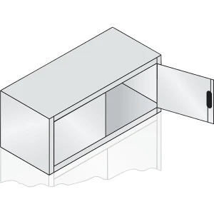 C+P ACURADO Aufsatzschrank mit Flügeltüren, HxBxT 500 x 1200 x 500 mm, lichtgrau