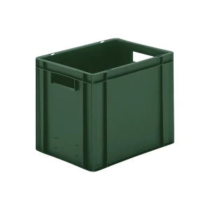 Euro-Format-Stapelbehälter, Wände und Boden geschlossen, LxBxH 400 x 300 x 320 mm, grün, VE 5 Stk kaiserkraft