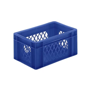 Euro-Format-Stapelbehälter, Wände durchbrochen, Boden geschlossen, LxBxH 300 x 200 x 145 mm, blau, VE 5 Stk kaiserkraft