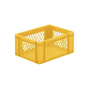 Euro-Format-Stapelbehälter, Wände durchbrochen, Boden geschlossen, LxBxH 400 x 300 x 175 mm, gelb, VE 5 Stk kaiserkraft