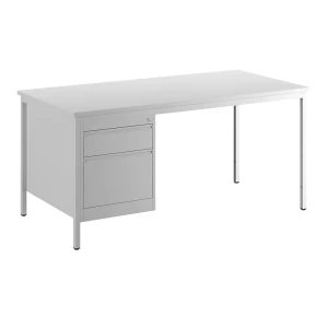 eurokraft basic Secretária para encarregados, cinzento claro , gavetas 1 x 140 mm, 1 x 280 mm, LxP 1600 x 800 mm, Secretária para encarregados,