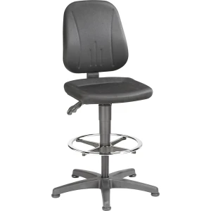 bimos Arbeitsdrehstuhl, mit Gasfeder-Höhenverstellung, Stoffbezug, schwarz, mit Bodengleitern und Fußring