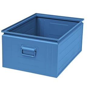 Stapelkasten aus Stahlblech, Volumen ca. 80 l, lichtblau RAL 5012 kaiserkraft