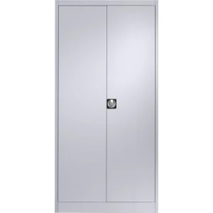 mauser Stahlschrank mit Flügeltüren, 4 Fachböden, T 420 mm, weißaluminium