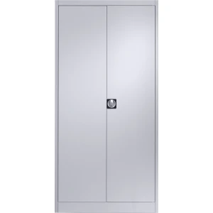 mauser Stahlschrank mit Flügeltüren, 4 Fachböden, Tiefe 600 mm, weißaluminium