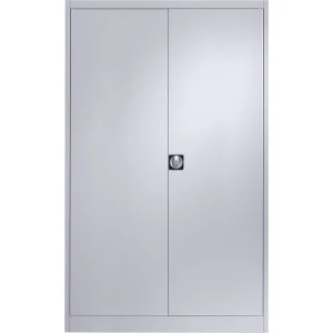 mauser Stahlschrank mit Flügeltüren, 4 Fachböden, Breite 1200 mm, weißaluminium, Außentiefe 600 mm