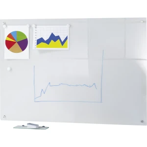 SMIT VISUAL Glas-Whiteboard, Komplettset, Glasoberfläche, weiß, BxH 900 x 600 mm