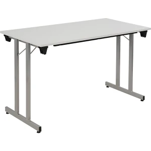 Klapptisch STANDARD, Vierkant-Gestell mit Höhenausgleichsschrauben, 1200 x 600 mm, Gestell alufarben, Platte lichtgrau kaiserkraft