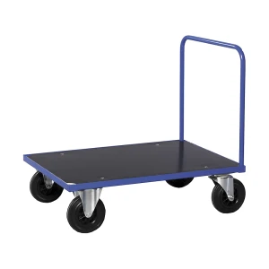 Kongamek Plattformwagen KM33, 1 Schiebebügel, LxB 1000 x 700 mm, 2 Lenkrollen mit Stopp, 2 Bockrollen, ab 2 Stk