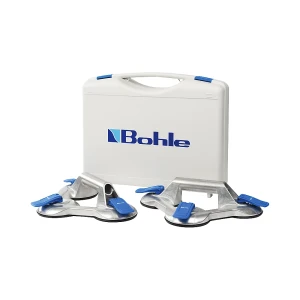 Bohle Saugheber VERIBOR® BLUE LINE, VE 2 Stk, 3-Kopf-Alukörper mit Längsgriff, Tragfähigkeit 100 kg, Scheiben-Ø 120 mm, ab 4 VE